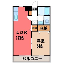 宇都宮駅 バス7分  越戸下車：停歩10分 1階の物件間取画像